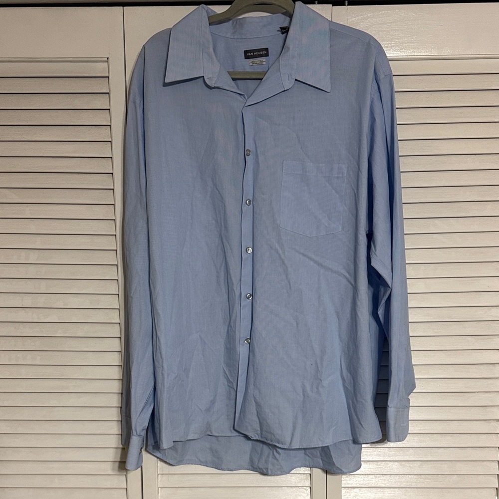 Van Heusen Sky Blue Casual Button-Down Shirt